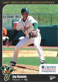 2007 MultiAd Greensboro Grasshoppers #2 Jay Buente Front