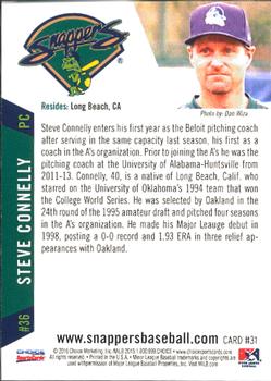 2015 Choice Beloit Snappers #31 Steve Connelly Back