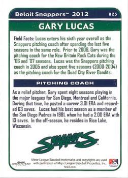 2012 Grandstand Beloit Snappers #NNO Gary Lucas Back