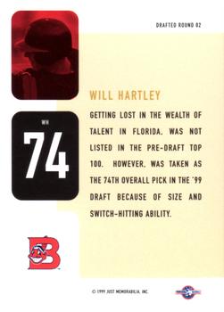 1999 Just - Just Drafted #WH-74 Will Hartley  Back