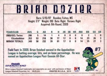 2010 Grandstand Beloit Snappers #NNO Brian Dozier Back