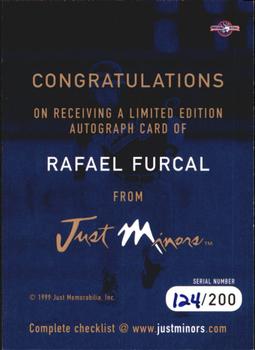 1999 Just - Just Imagine Autographs #NNO Rafael Furcal  Back