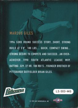 1999 Just - Just Longshots #LS 003-MG Marcus Giles  Back