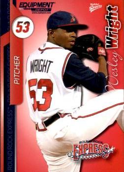 2010 MultiAd Round Rock Express SGA #28 Wesley Wright Front