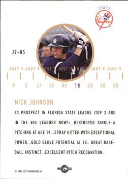 1999 Just - Just Nine The Start #J9-05 Nick Johnson  Back