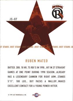 1999 Just - Just Stars #JS-07 Ruben Mateo  Back