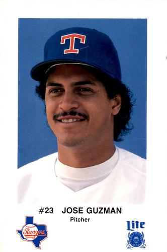 1986 Miller Lite Texas Rangers #NNO Jose Guzman Front
