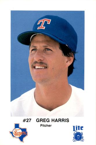 1986 Miller Lite Texas Rangers #NNO Greg Harris Front