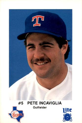 1986 Miller Lite Texas Rangers #NNO Pete Incaviglia Front