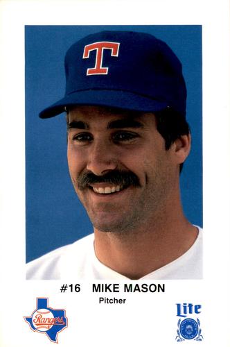 1986 Miller Lite Texas Rangers #NNO Mike Mason Front
