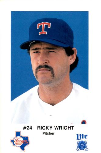 1986 Miller Lite Texas Rangers #NNO Ricky Wright Front