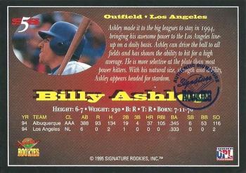 1995 Signature Rookies Old Judge - Star Squad Signatures #5 Billy Ashley Back