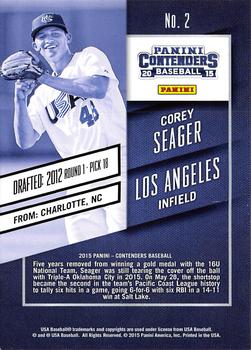 2015 Panini Contenders #2 Corey Seager Back