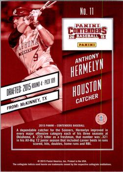 2015 Panini Contenders #11 Anthony Hermelyn Back