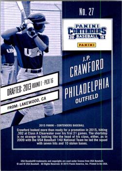 2015 Panini Contenders #27 J.P. Crawford Back