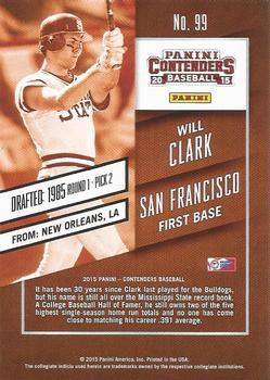 2015 Panini Contenders #99 Will Clark Back