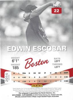 2015 Panini Elite - 21st Century Signatures #22 Edwin Escobar Back