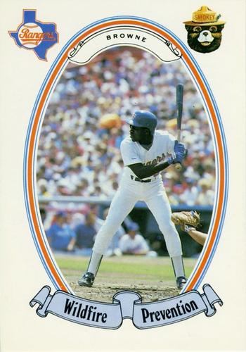 1988 Texas Rangers Smokey #15 Jerry Browne Front