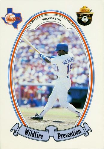 1988 Texas Rangers Smokey #21 Curtis Wilkerson Front