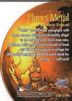 1999 Metal Universe - Planet Metal #5 PM Darin Erstad  Back