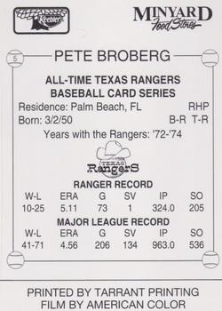 1993 Keebler Texas Rangers #5 Pete Broberg Back