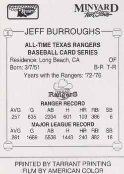 1993 Keebler Texas Rangers #6 Jeff Burroughs Back