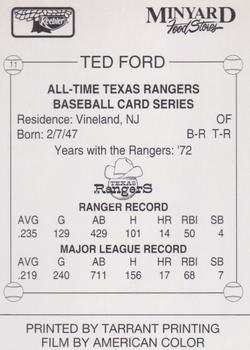 1993 Keebler Texas Rangers #11 Ted Ford Back
