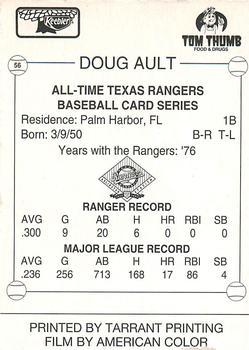 1993 Keebler Texas Rangers #56 Doug Ault Back