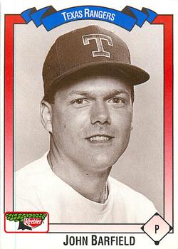 1993 Keebler Texas Rangers #62 John Barfield Front