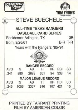 1993 Keebler Texas Rangers #89 Steve Buechele Back