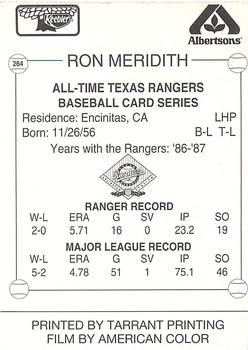 1993 Keebler Texas Rangers #264 Ron Meridith Back