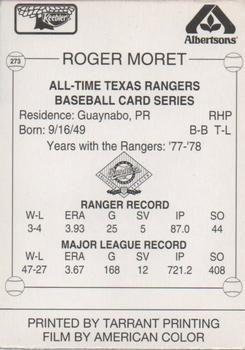 1993 Keebler Texas Rangers #273 Roger Moret Back