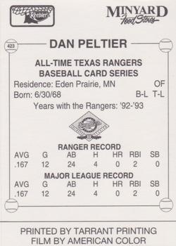 1993 Keebler Texas Rangers #423 Dan Peltier Back