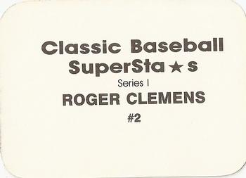 1988 Classic Baseball Superstars (unlicensed) #2 Roger Clemens Back