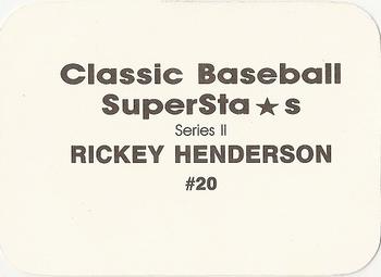 1988 Classic Baseball Superstars (unlicensed) #20 Rickey Henderson Back