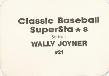 1988 Classic Baseball Superstars (unlicensed) #21 Wally Joyner Back