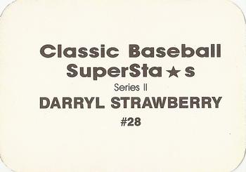 1988 Classic Baseball Superstars (unlicensed) #28 Darryl Strawberry Back