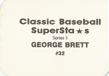 1988 Classic Baseball Superstars (unlicensed) #32 George Brett Back