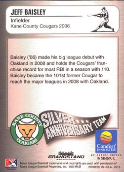 2015 Grandstand Kane County Cougars 25th Anniversary #3 Jeff Baisley Back