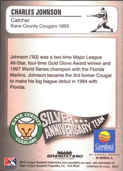 2015 Grandstand Kane County Cougars 25th Anniversary #16 Charles Johnson Back