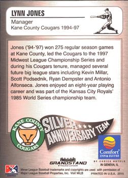 2015 Grandstand Kane County Cougars 25th Anniversary #17 Lynn Jones Back