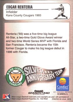 2015 Grandstand Kane County Cougars 25th Anniversary #22 Edgar Renteria Back