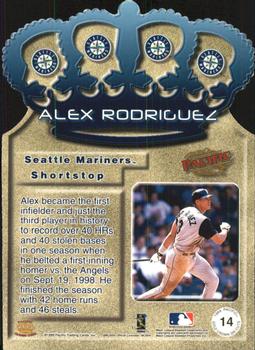 1999 Pacific - Gold Crown Die Cuts #14 Alex Rodriguez  Back
