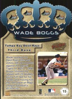 1999 Pacific - Gold Crown Die Cuts #15 Wade Boggs  Back