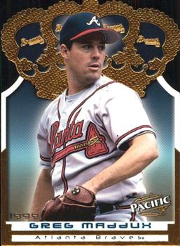 1999 Pacific - Gold Crown Die Cuts #22 Greg Maddux  Front