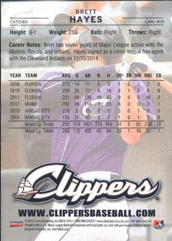 2015 Choice Columbus Clippers #9 Brett Hayes Back
