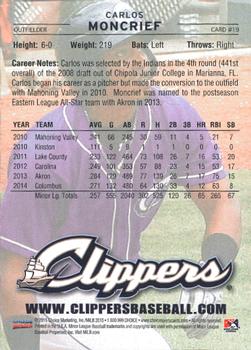 2015 Choice Columbus Clippers #19 Carlos Moncrief Back
