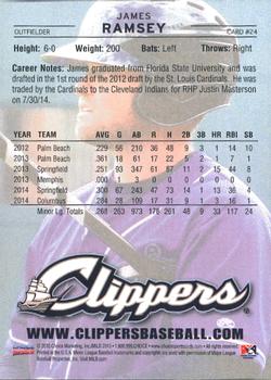 2015 Choice Columbus Clippers #24 James Ramsey Back