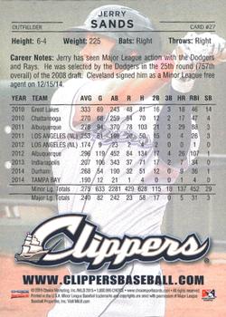 2015 Choice Columbus Clippers #27 Jerry Sands Back