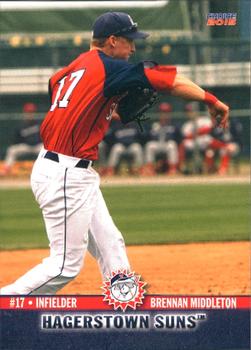 2015 Choice Hagerstown Suns #14 Brennan Middleton Front